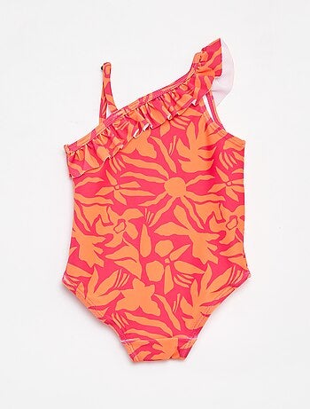 Fato de banho estampado com um ombro