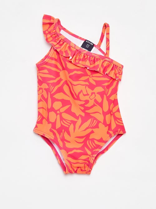 Fato de banho estampado com um ombro - Kiabi
