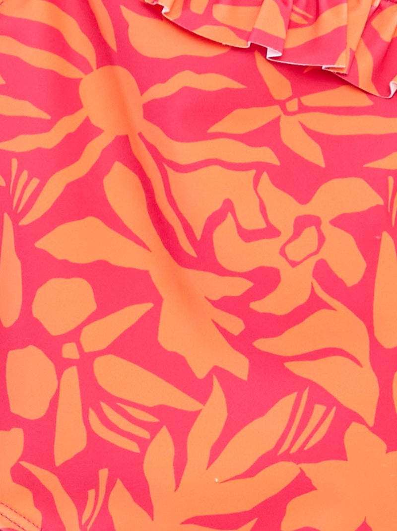 Fato de banho estampado com um ombro ROSA - Kiabi