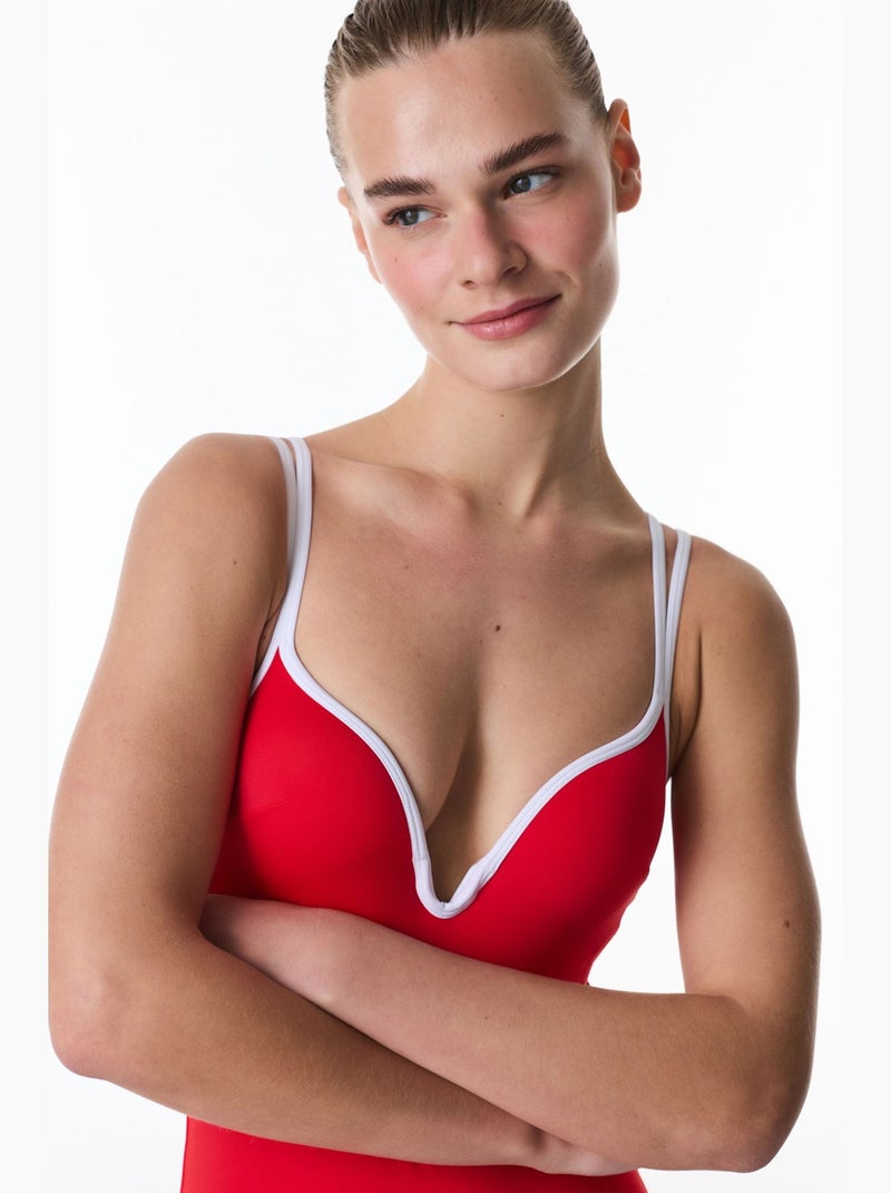 Fato de banho feminino beluga push penti Vermelho - Kiabi