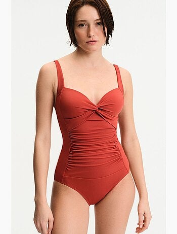 Fato de banho feminino franzido penti