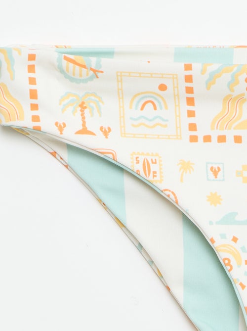 Fato de banho floral reversível - 2 peças - Kiabi