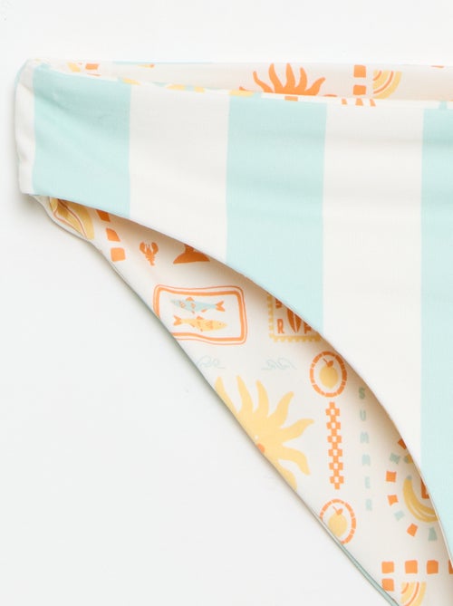 Fato de banho floral reversível - 2 peças - Kiabi