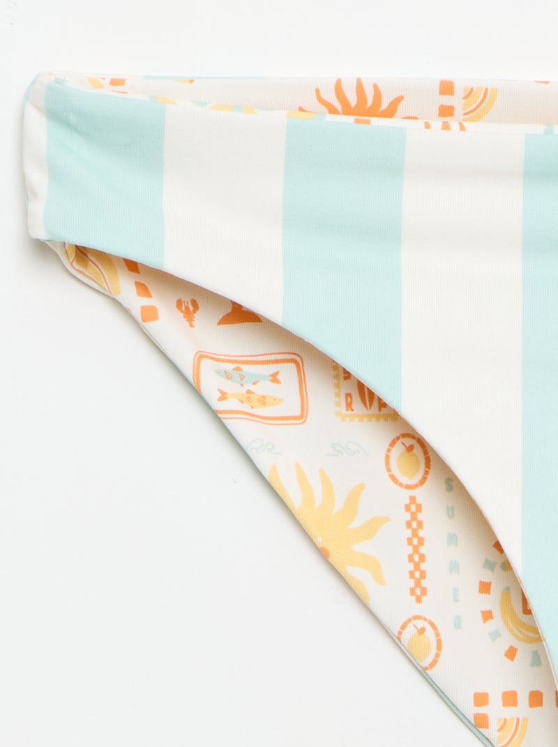 Fato de banho floral reversível - 2 peças Branco - Kiabi