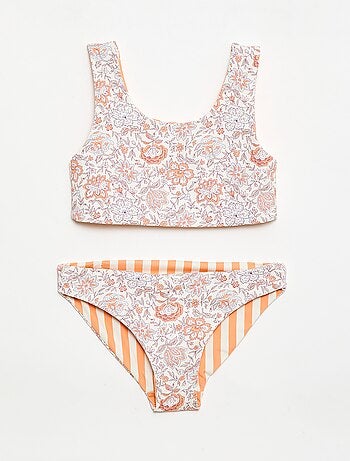 Fato de banho floral reversível - 2 peças