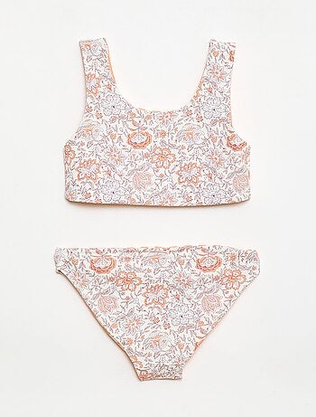 Fato de banho floral reversível - 2 peças