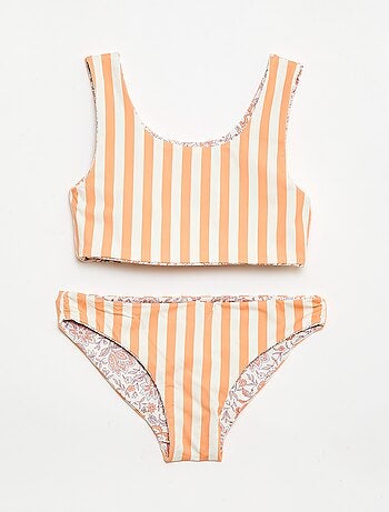 Fato de banho floral reversível - 2 peças