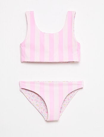 Fato de banho floral reversível - 2 peças