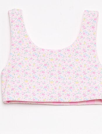 Fato de banho floral reversível - 2 peças