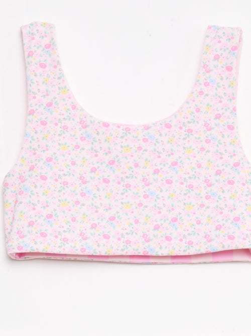 Fato de banho floral reversível - 2 peças - Kiabi