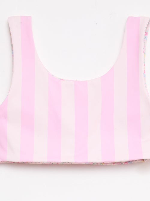 Fato de banho floral reversível - 2 peças - Kiabi