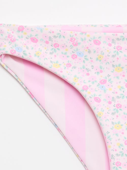 Fato de banho floral reversível - 2 peças - Kiabi