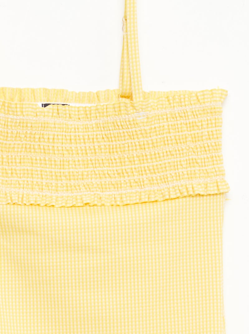 Fato de banho franzido + scrunchie - 1 peça Amarelo - Kiabi