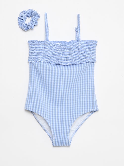 Fato de banho franzido + scrunchie - 1 peça - Kiabi