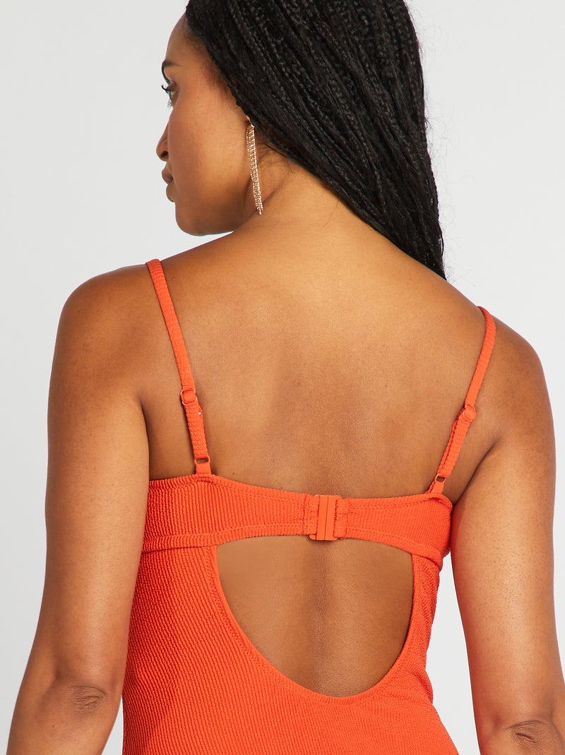 Fato de banho inteiro com capas Laranja - Kiabi