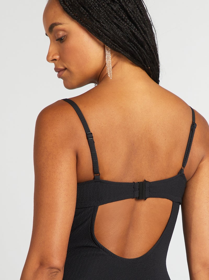 Fato de banho inteiro com capas Preto - Kiabi