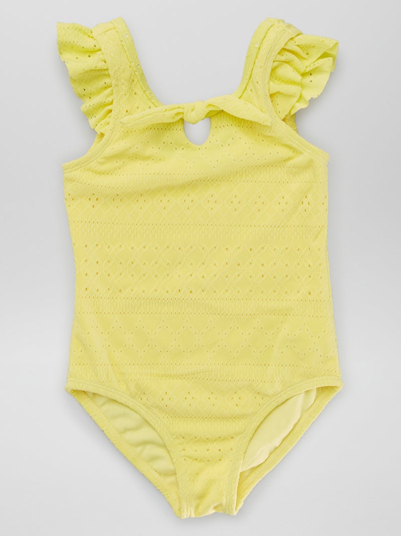 Fato de banho inteiro de malha de tricô Amarelo - Kiabi