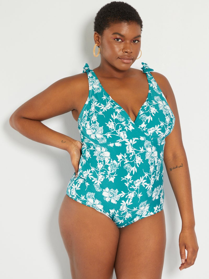 Fato de banho inteiro estampado AZUL - Kiabi