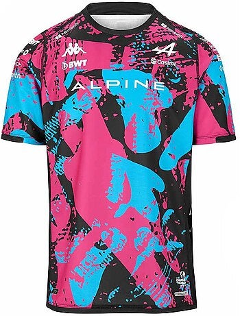 Camisola kappa kombat branca/rosa para homem