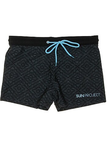Fato de Banho Masculino Sun Project Estampado Floral Preto/Azul