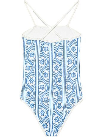 Fato de Banho Menina Tommy Hilfiger Branco/Azul UG0UG00802