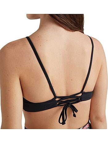Top de biquíni o'neill wave para mulher preto/laranja