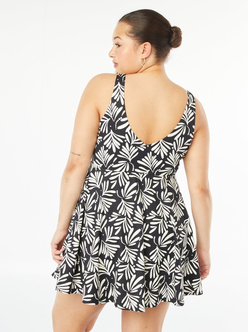 Fato de banho tankini efeito saia PRETO - Kiabi