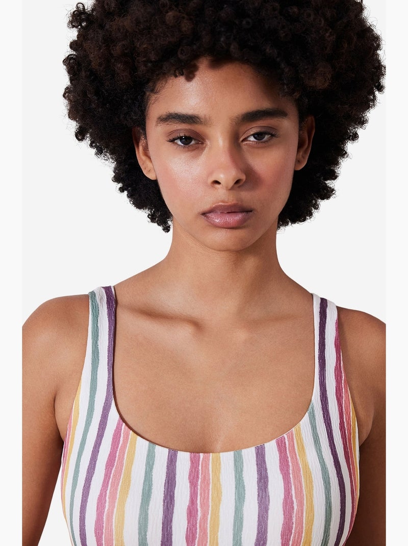 Fato de banho texturado kofi sport penti Branco - Kiabi