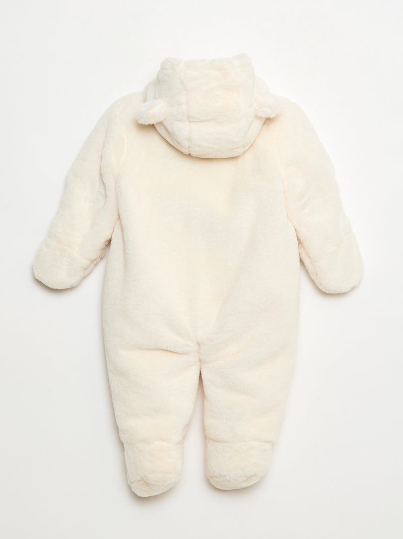 Fato de Macaco Acolchoado em Pelo Sintético Bege - Kiabi