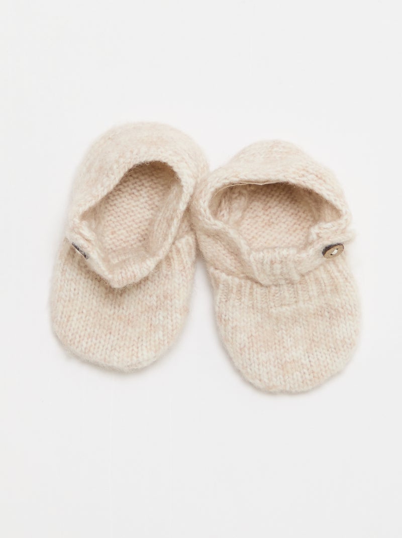 Fato de Macaco em Malha Tricot Bege - Kiabi