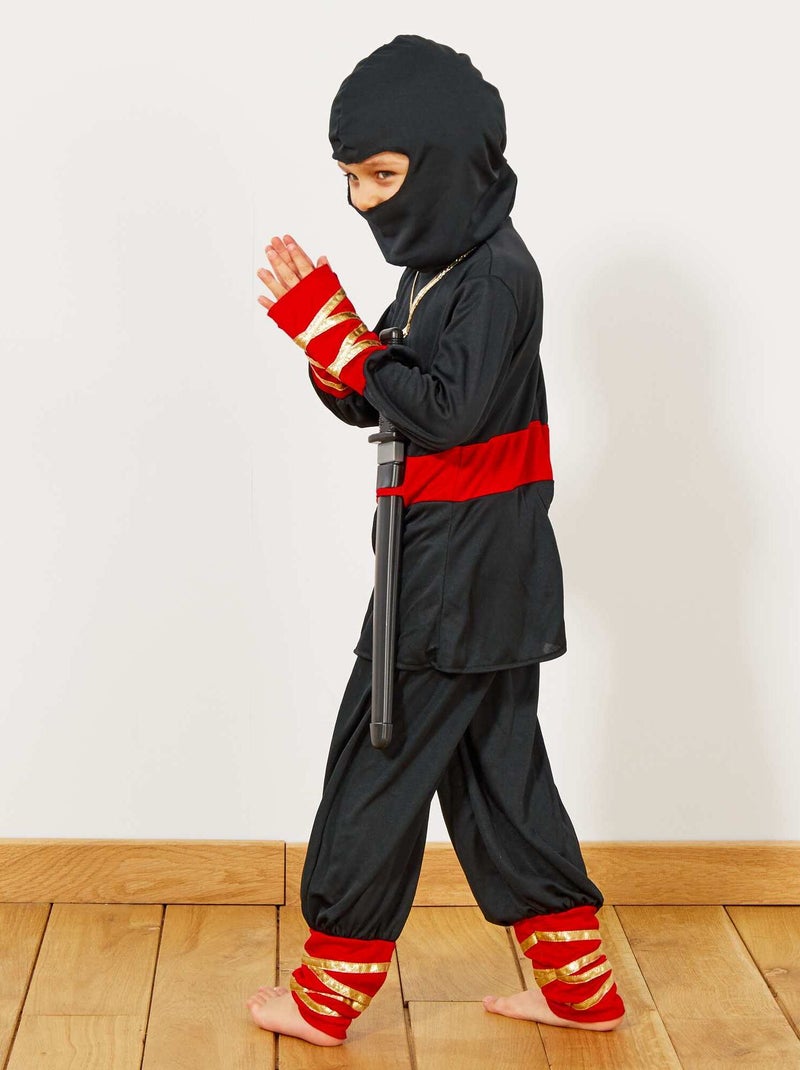Fato de ninja + acessórios Preto/ Vermelho - Kiabi