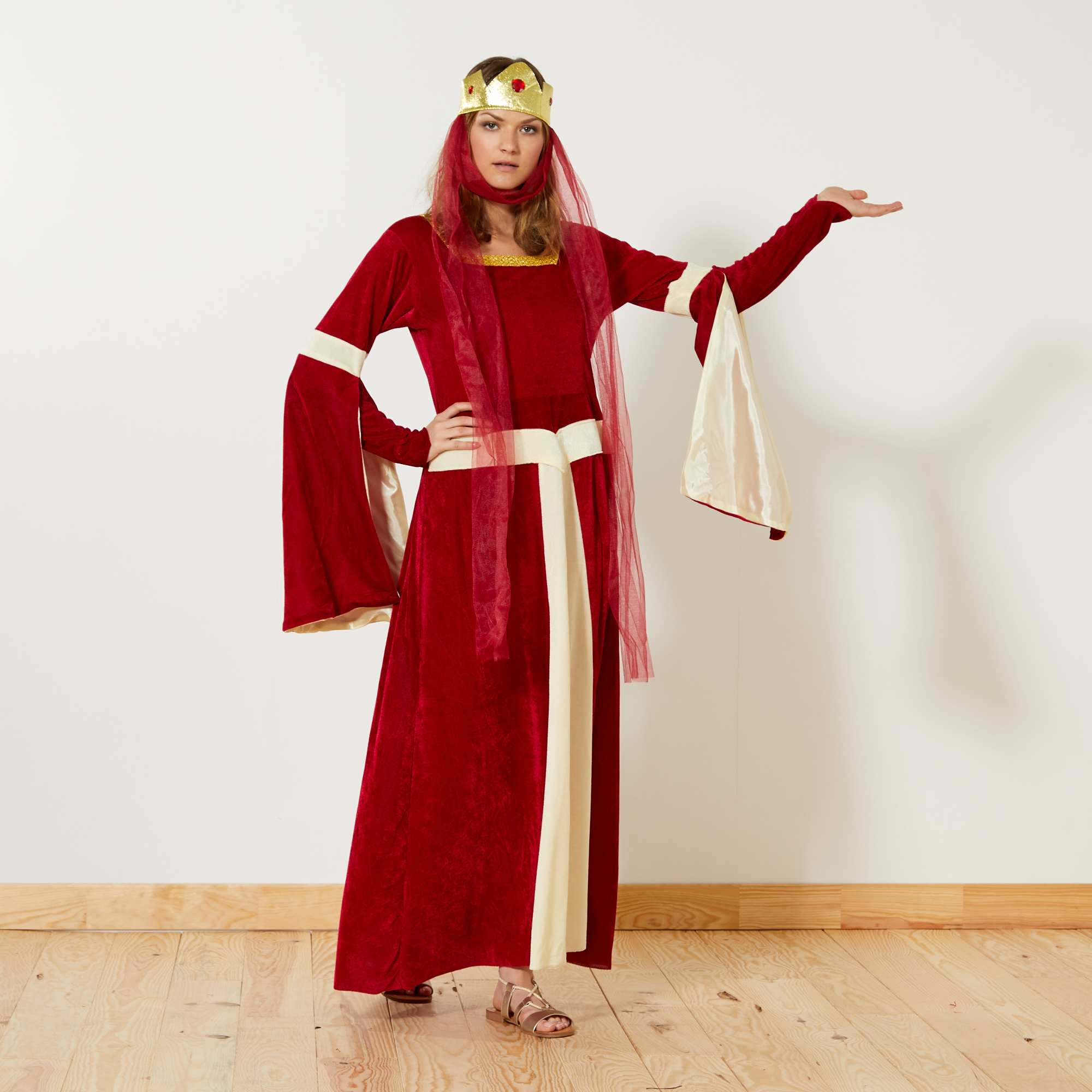 Fato de princesa medieval Mulher - Vermelho - Kiabi - 25,00€