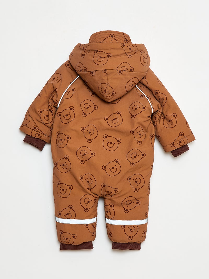 Fato de Urso Acolchoado Forrado a Polar Repelente à Água Castanho - Kiabi