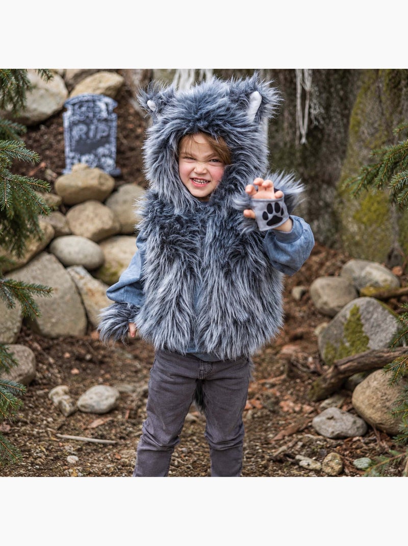 Fato infantil casaco de lobo com luvas | great pretenders Cinza - Kiabi