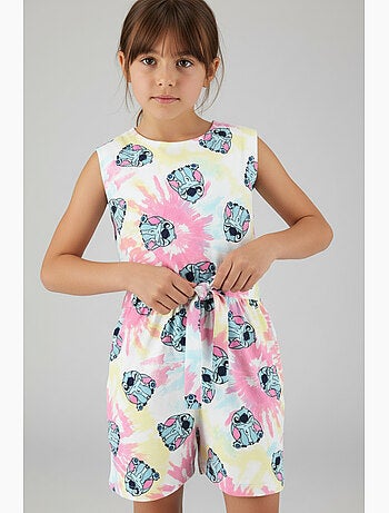 Fato-macaco calções lilo & stitch branco menina | licença oficial