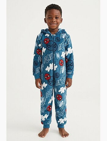 Fato-macaco pijama azul menino spiderman - licença oficial