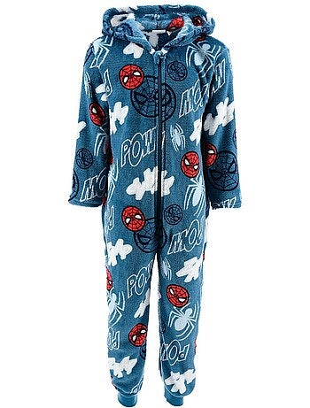 Fato-macaco pijama azul menino spiderman - licença oficial