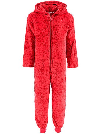 Fato-macaco pijama vermelho menino spiderman - licença oficial