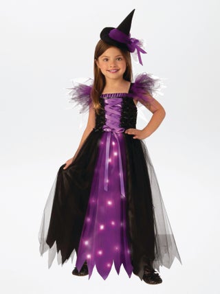 Fato vestido de bruxa luminosa