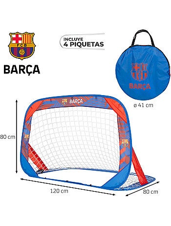 Fc barcelona baliza pop-up 4 em 1 com alvo de dardos 120x80x80 cm