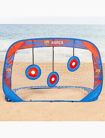 Fc barcelona baliza pop-up 4 em 1 com alvo de dardos 120x80x80 cm