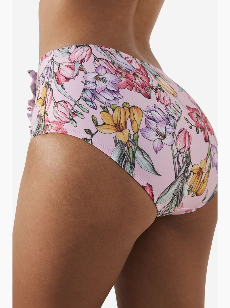 Filipa parte de baixo de biquíni de cintura alta com estampa floral penti Rosa - Kiabi