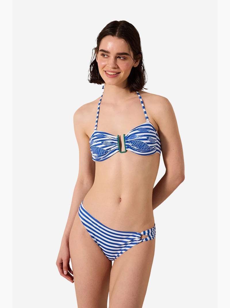 Finny top de biquíni bandeau penti Branco Azul - Kiabi