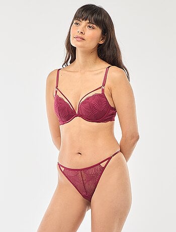 Fio dental renda folhagem transparente