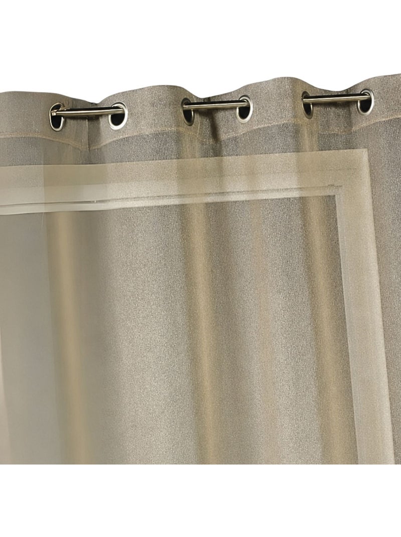 Fio transparente liso com fios de lurex Bege - Kiabi