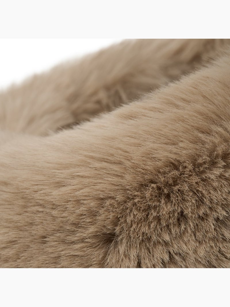 Fita de cabeça térmica de ski em pelo sintético e estilo retro Bege - Kiabi