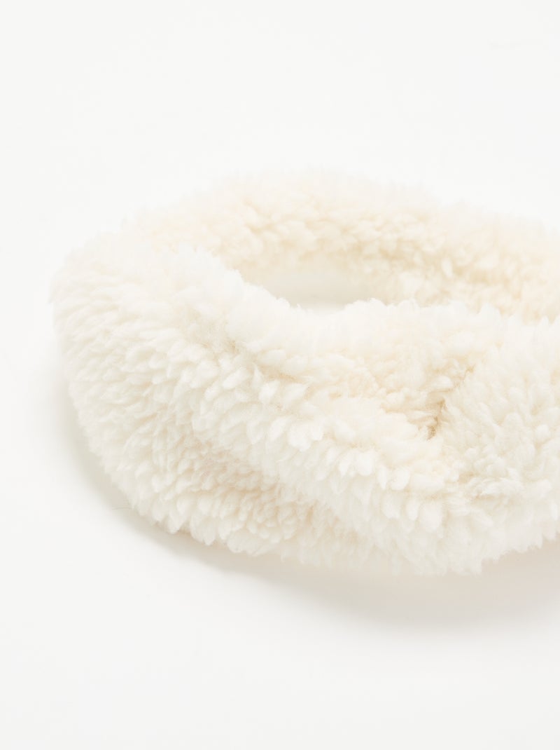 Fita de cabelo com efeito carneirinho Branco - Kiabi