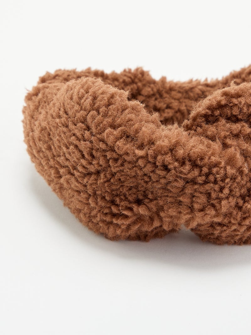 Fita de cabelo com efeito carneirinho Castanho - Kiabi