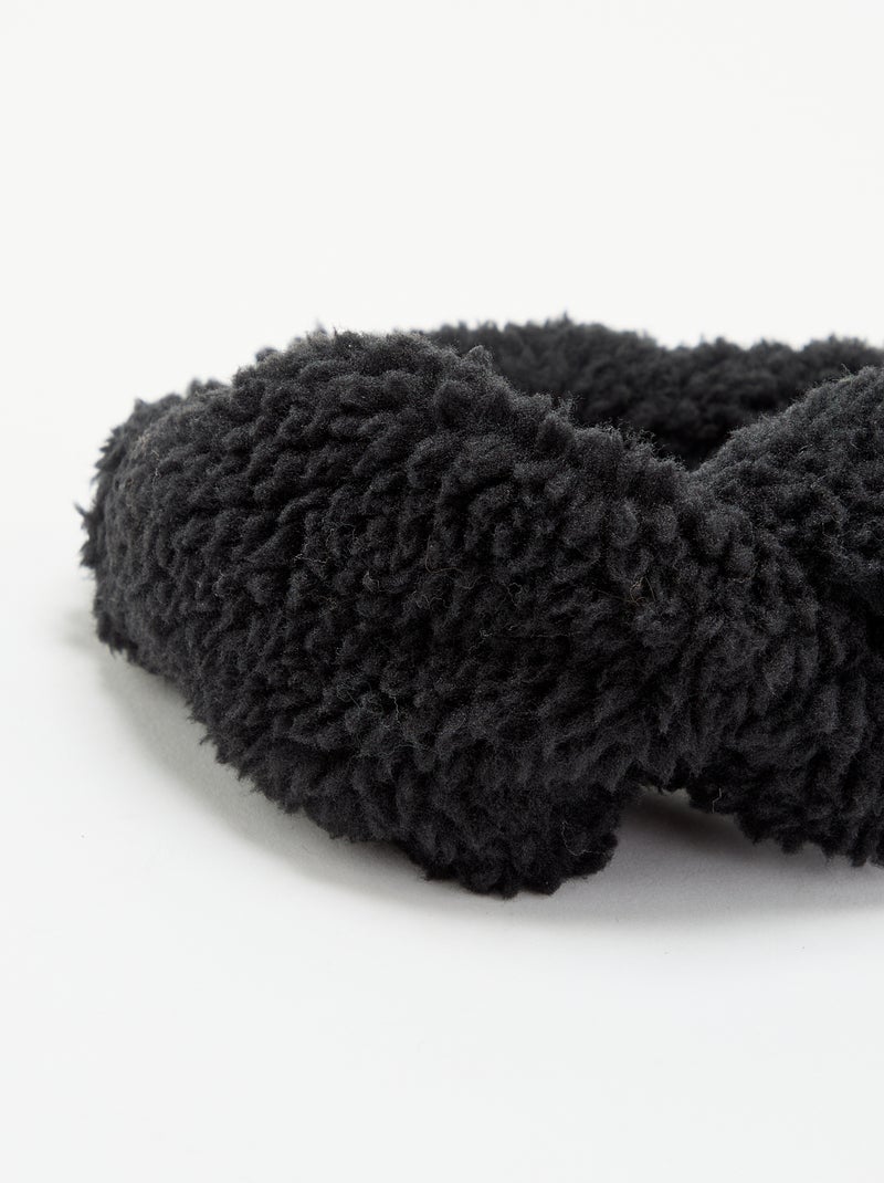 Fita de cabelo com efeito carneirinho Preto - Kiabi