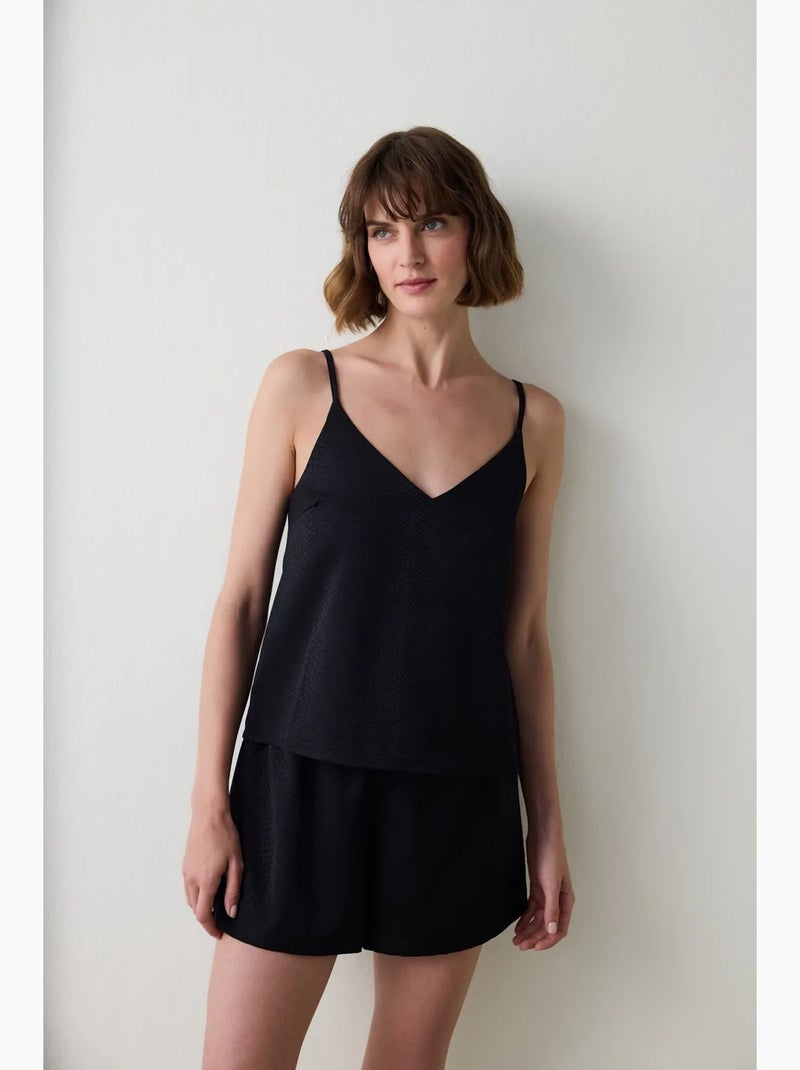 Fleur calça de pijama em cetim penti Preto - Kiabi